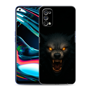 Силиконовый противоударный чехол на Realme 7 Pro с принтом Волк