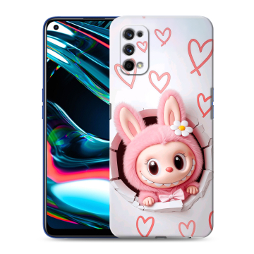 Силиконовый противоударный чехол на Realme 7 Pro с принтом Labubu Лабубу