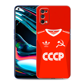 Силиконовый противоударный чехол на Realme 7 Pro с принтом Флаг Герб СССР