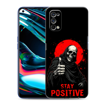 Силиконовый противоударный чехол на Realme 7 Pro с принтом смешной скелет