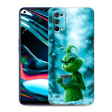 Силиконовый противоударный чехол на Realme 7 Pro с принтом Новый год гринч