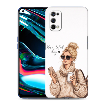 Силиконовый противоударный чехол на Realme 7 Pro с принтом женский Силиконовый противоударный чехол на Realme 7 Pro с принтом женский