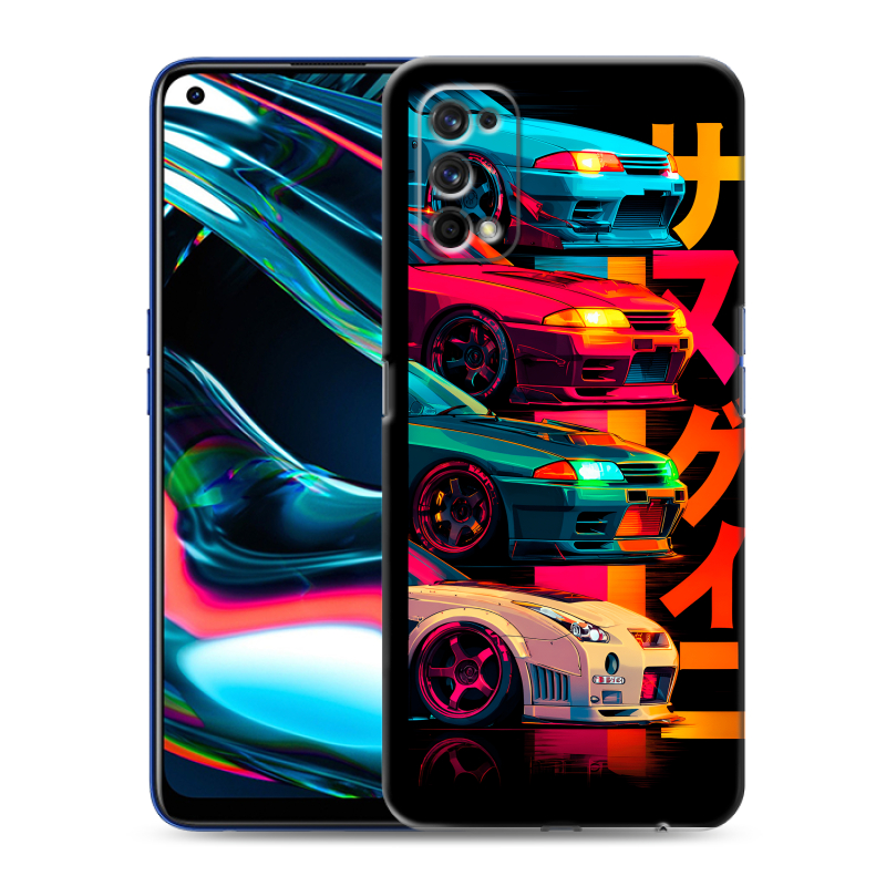 Силиконовый противоударный чехол на Realme 7 Pro с принтом Гоночные машины Силиконовый противоударный чехол на Realme 7 Pro с принтом Гоночные машины