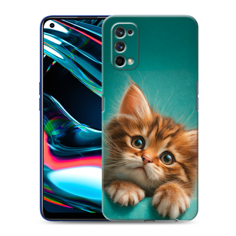 Пластиковый чехол на Realme 7 Pro с принтом котенок Пластиковый чехол на Realme 7 Pro с принтом котенок
