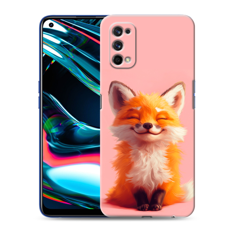 Пластиковый чехол на Realme 7 Pro с принтом милая лиса Пластиковый чехол на Realme 7 Pro с принтом милая лиса