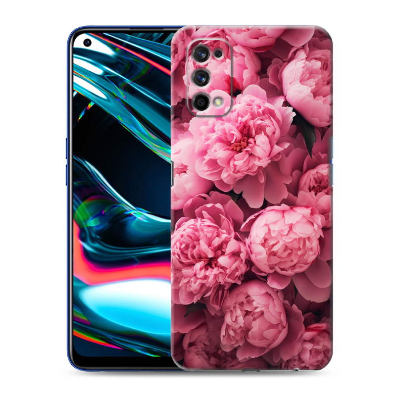 Силиконовый противоударный чехол на Realme 7 Pro с принтом цветы пионы Силиконовый противоударный чехол на Realme 7 Pro с принтом цветы пионы