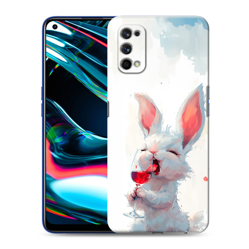 Пластиковый чехол на Realme 7 Pro с принтом кролик зайчик Пластиковый чехол на Realme 7 Pro с принтом кролик зайчик