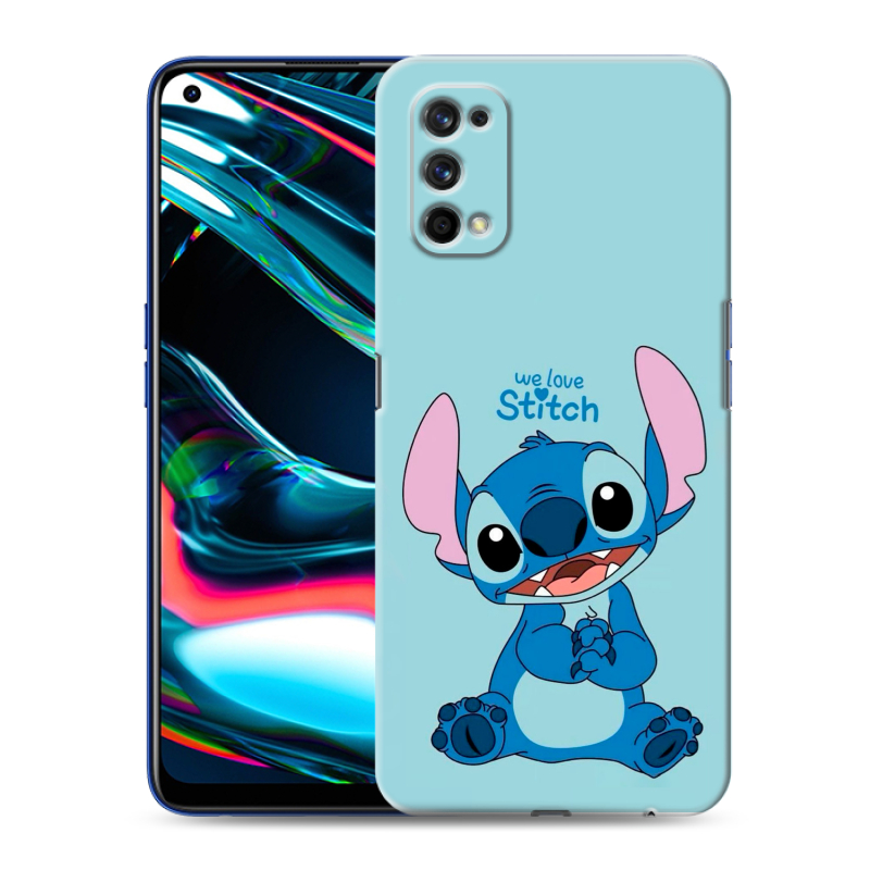 Силиконовый противоударный чехол на Realme 7 Pro с принтом Лило и Стич Силиконовый противоударный чехол на Realme 7 Pro с принтом Лило и Стич