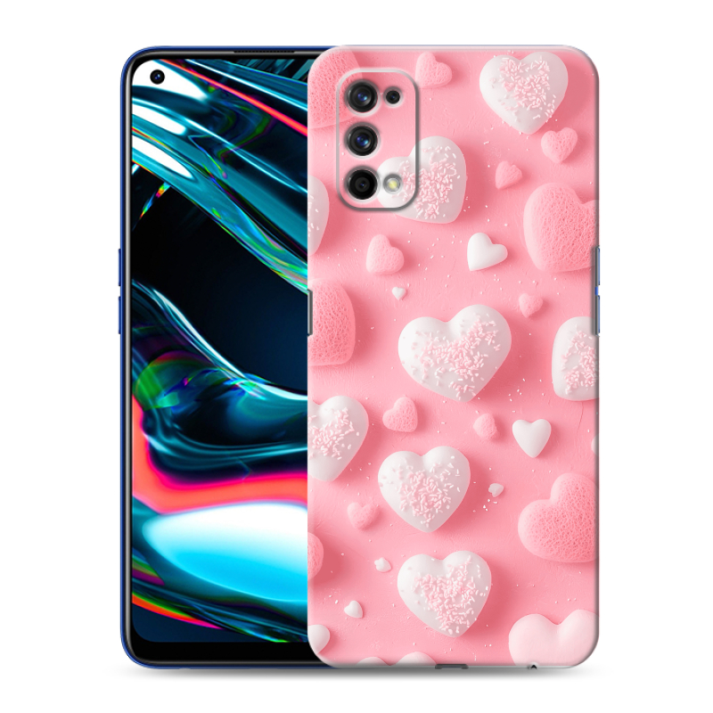 Пластиковый чехол на Realme 7 Pro с принтом Сердечки Пластиковый чехол на Realme 7 Pro с принтом Сердечки