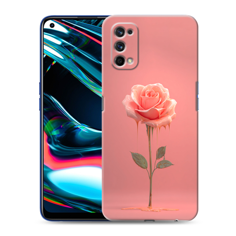 Силиконовый противоударный чехол на Realme 7 Pro с принтом Розовая роза Силиконовый противоударный чехол на Realme 7 Pro с принтом Розовая роза