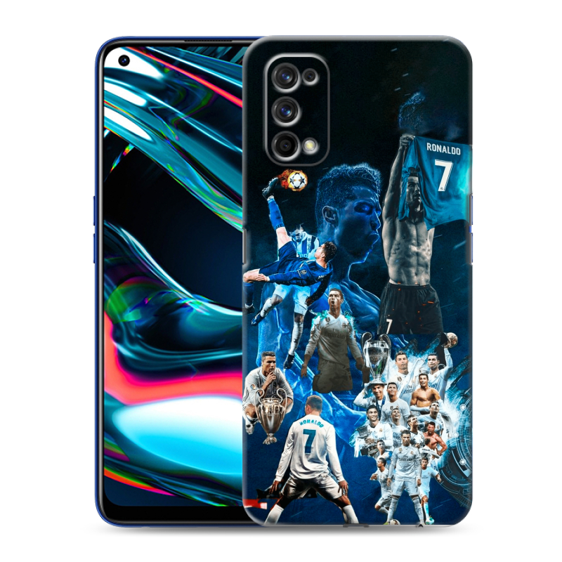 Силиконовый противоударный чехол на Realme 7 Pro с принтом Реал Роналдо Силиконовый противоударный чехол на Realme 7 Pro с принтом Реал Роналдо