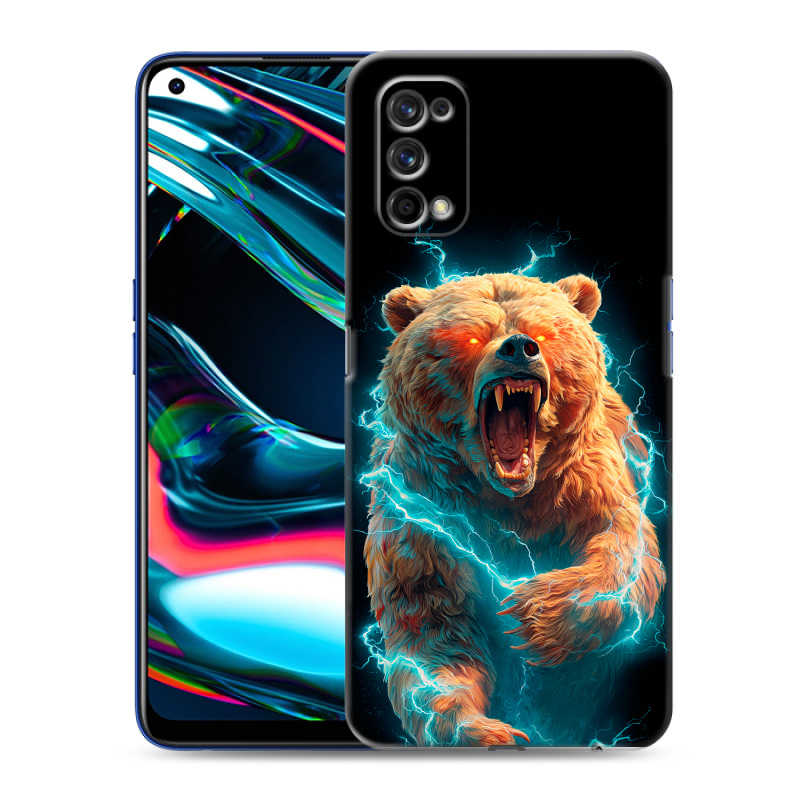 Силиконовый противоударный чехол на Realme 7 Pro с принтом Медведь Силиконовый противоударный чехол на Realme 7 Pro с принтом Медведь