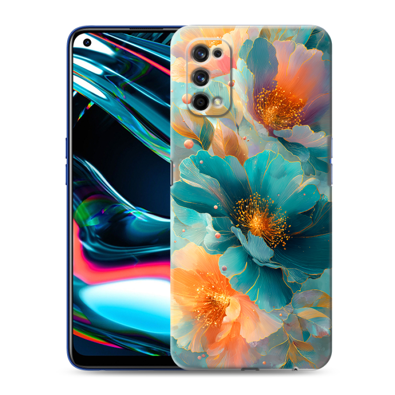 Силиконовый противоударный чехол на Realme 7 Pro с принтом Цветы Силиконовый противоударный чехол на Realme 7 Pro с принтом Цветы