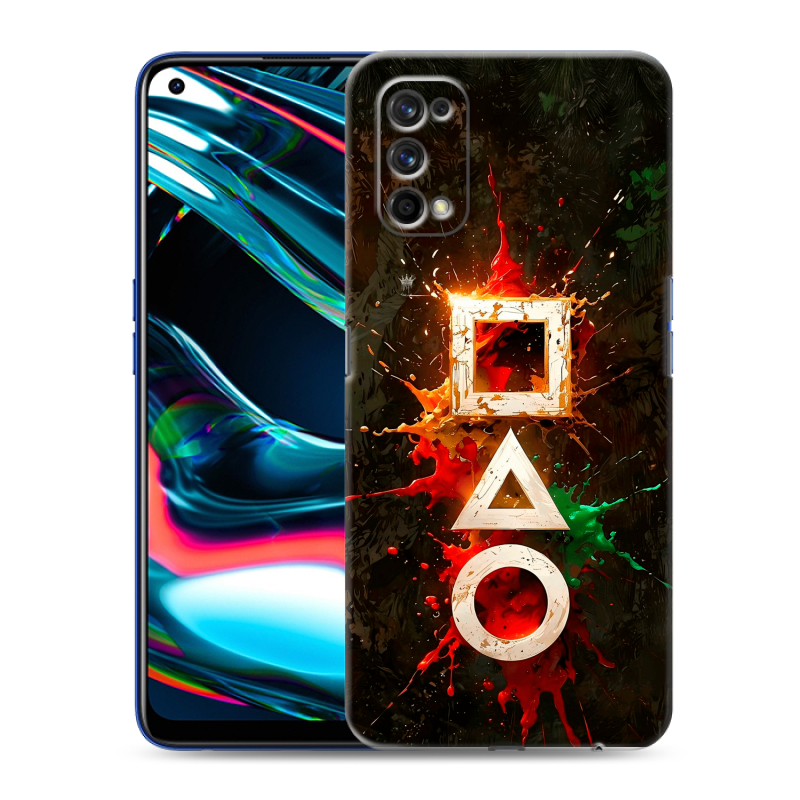 Пластиковый чехол на Realme 7 Pro с принтом Squid Game Игра кальмара Пластиковый чехол на Realme 7 Pro с принтом Squid Game Игра кальмара