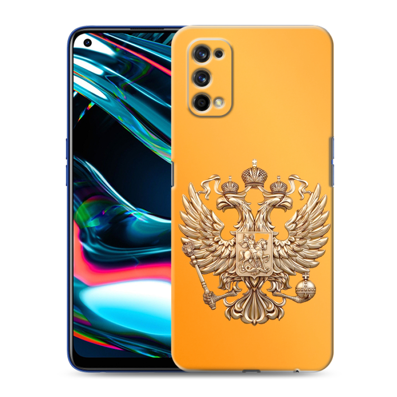 Пластиковый чехол на Realme 7 Pro с принтом Герб Флаг России Пластиковый чехол на Realme 7 Pro с принтом Герб Флаг России