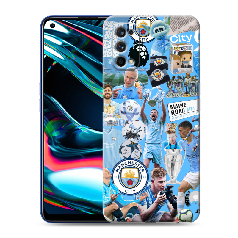 Силиконовый противоударный чехол на Realme 7 Pro с принтом Man City Манчестер Сити Силиконовый противоударный чехол на Realme 7 Pro с принтом Man City Манчестер Сити