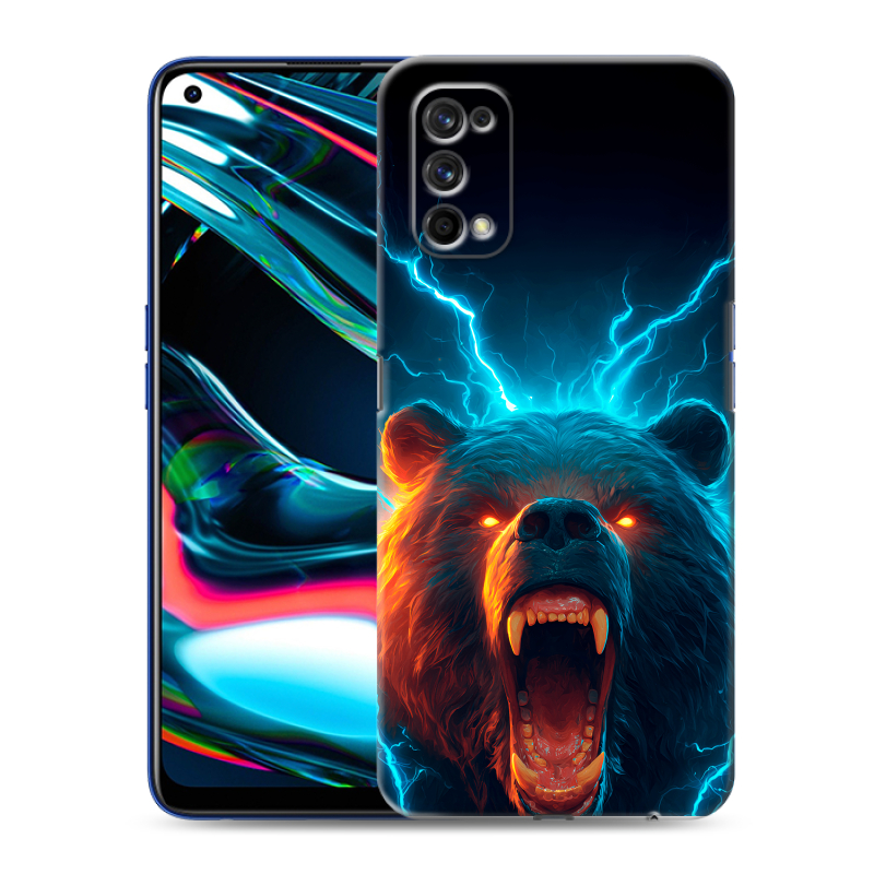Силиконовый противоударный чехол на Realme 7 Pro с принтом Медведь Силиконовый противоударный чехол на Realme 7 Pro с принтом Медведь