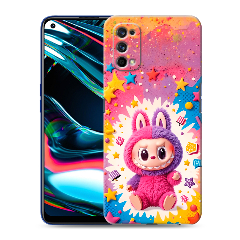 Пластиковый чехол на Realme 7 Pro с принтом Labubu Лабубу Пластиковый чехол на Realme 7 Pro с принтом Labubu Лабубу