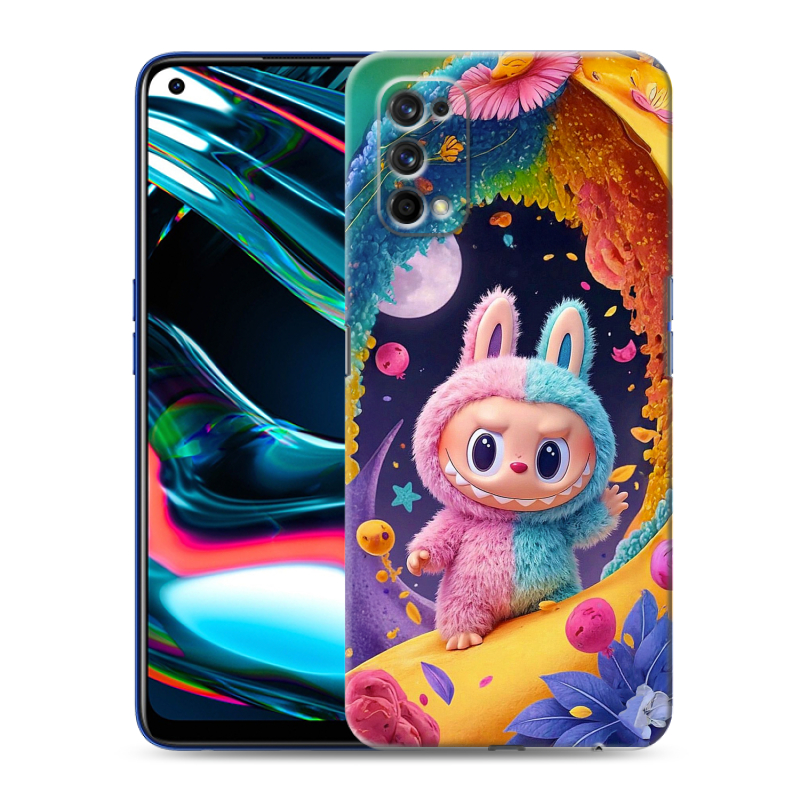 Силиконовый противоударный чехол на Realme 7 Pro с принтом Labubu Лабубу Силиконовый противоударный чехол на Realme 7 Pro с принтом Labubu Лабубу