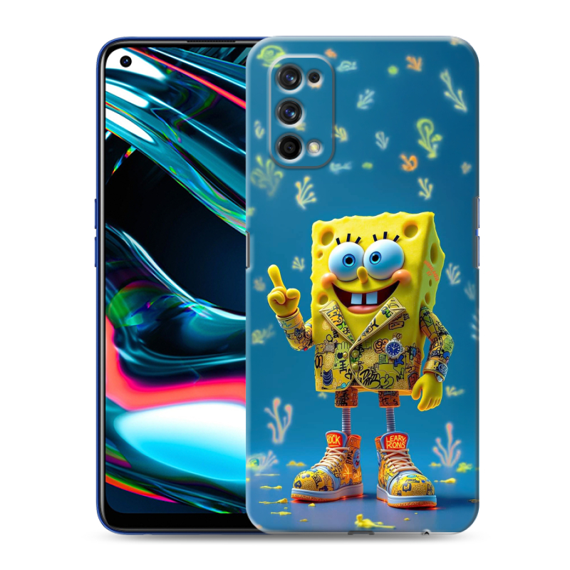 Силиконовый противоударный чехол на Realme 7 Pro с принтом Спанч боб Спанчбоб Силиконовый противоударный чехол на Realme 7 Pro с принтом Спанч боб Спанчбоб