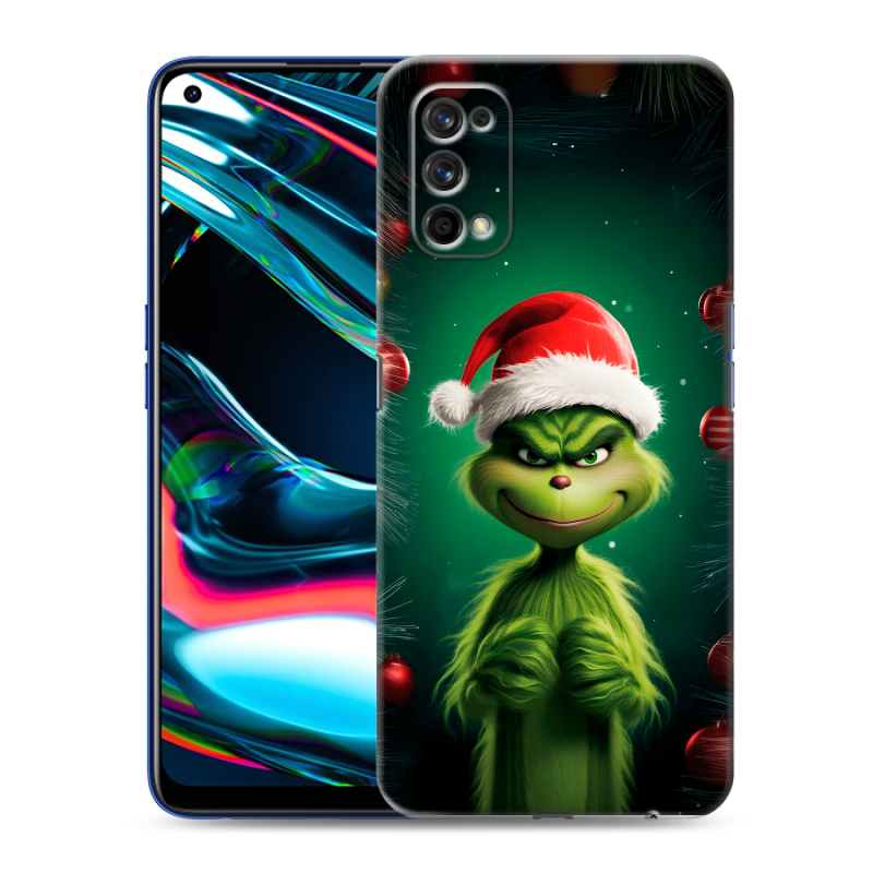 Пластиковый чехол на Realme 7 Pro с принтом Гринч Новый год Рождество Пластиковый чехол на Realme 7 Pro с принтом Гринч Новый год Рождество