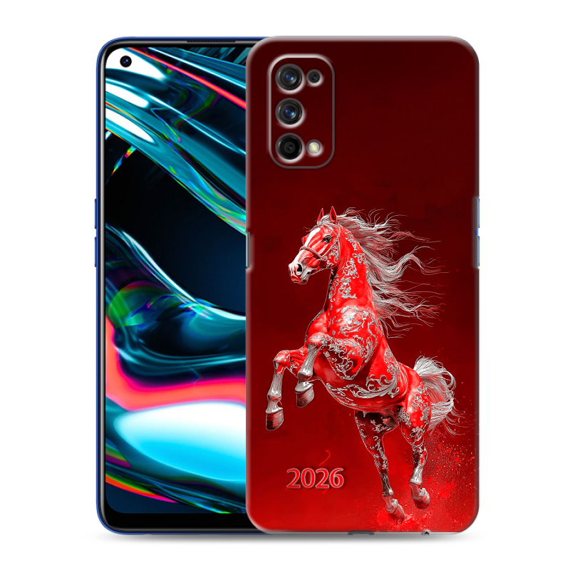 Силиконовый противоударный чехол на Realme 7 Pro с принтом Новый год Силиконовый противоударный чехол на Realme 7 Pro с принтом Новый год