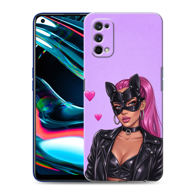 Силиконовый противоударный чехол на Realme 7 Pro с принтом женский Силиконовый противоударный чехол на Realme 7 Pro с принтом женский