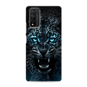 Силиконовый чехол на Huawei Honor 10X Lite с принтом Темный леопард Силиконовый чехол на Huawei Honor 10X Lite с принтом Темный леопард