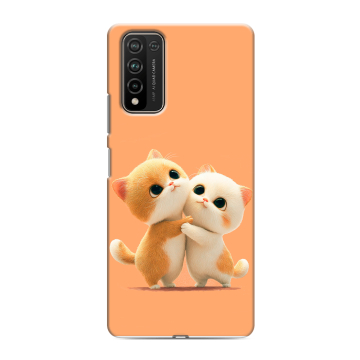 Силиконовый чехол на Huawei Honor 10X Lite с принтом Милые котики Силиконовый чехол на Huawei Honor 10X Lite с принтом Милые котики