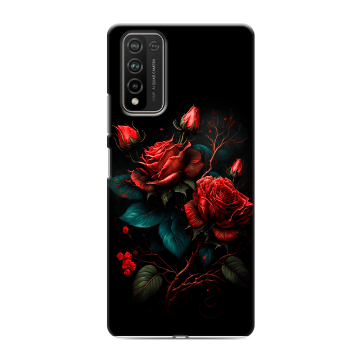 Силиконовый чехол на Huawei Honor 10X Lite с принтом Розы красные