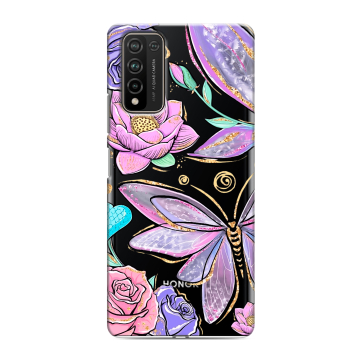 Силиконовый чехол на Huawei Honor 10X Lite с принтом Бабочки и цветы
