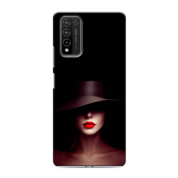 Силиконовый чехол на Huawei Honor 10X Lite с принтом Девушка в шляпе