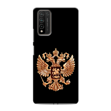 Силиконовый чехол на Huawei Honor 10X Lite с принтом Герб России золотой