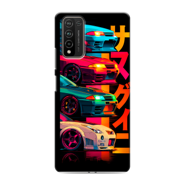 Силиконовый чехол на Huawei Honor 10X Lite с принтом Гоночные машины
