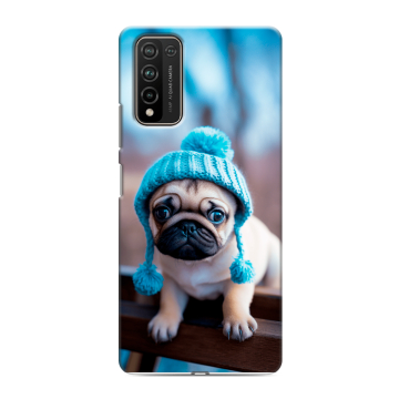 Силиконовый чехол на Huawei Honor 10X Lite с принтом Мопс в шапке