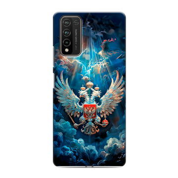Силиконовый чехол на Huawei Honor 10X Lite с принтом Герб флаг России