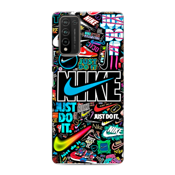 Силиконовый чехол на Huawei Honor 10X Lite с принтом найк nike черный