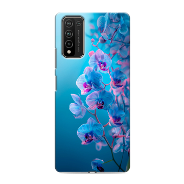 Силиконовый чехол на Huawei Honor 10X Lite с принтом голубые орхидеи