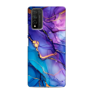 Силиконовый чехол на Huawei Honor 10X Lite с принтом синий мрамор