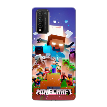 Силиконовый чехол на Huawei Honor 10X Lite с принтом Майнкрафт Minecraft