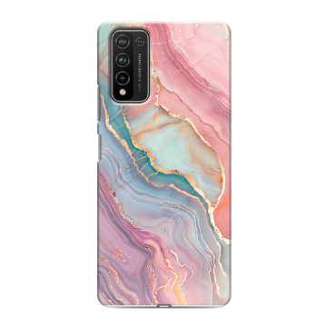 Силиконовый чехол на Huawei Honor 10X Lite с принтом розовый мрамор