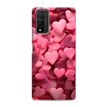 Силиконовый чехол на Huawei Honor 10X Lite с принтом розовые сердечки