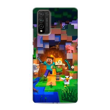 Силиконовый чехол на Huawei Honor 10X Lite с принтом Майнкрафт Minecraft
