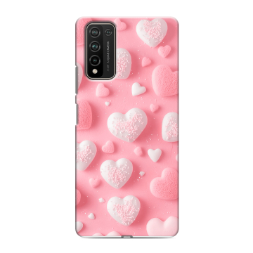 Силиконовый чехол на Huawei Honor 10X Lite с принтом Сердечки
