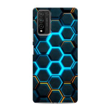 Силиконовый чехол на Huawei Honor 10X Lite с принтом Неоновые соты