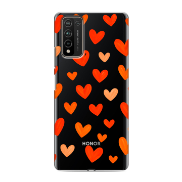 Силиконовый чехол на Huawei Honor 10X Lite с принтом Сердечки