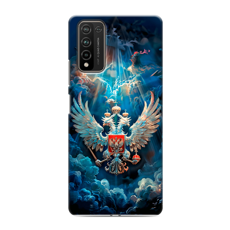 Силиконовый противоударный чехол на Huawei Honor 10X Lite с принтом Герб флаг России Силиконовый противоударный чехол на Huawei Honor 10X Lite с принтом Герб флаг России