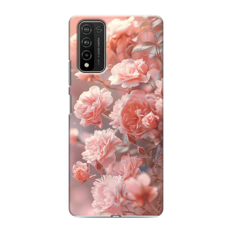 Силиконовый противоударный чехол на Huawei Honor 10X Lite с принтом Розовые розы Силиконовый противоударный чехол на Huawei Honor 10X Lite с принтом Розовые розы