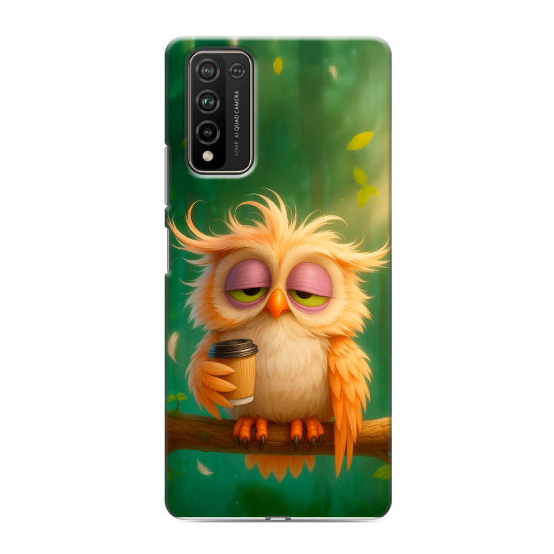 Силиконовый противоударный чехол на Huawei Honor 10X Lite с принтом сова Силиконовый противоударный чехол на Huawei Honor 10X Lite с принтом сова
