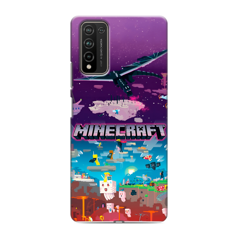 Силиконовый противоударный чехол на Huawei Honor 10X Lite с принтом Майнкрафт Minecraft Силиконовый противоударный чехол на Huawei Honor 10X Lite с принтом Майнкрафт Minecraft
